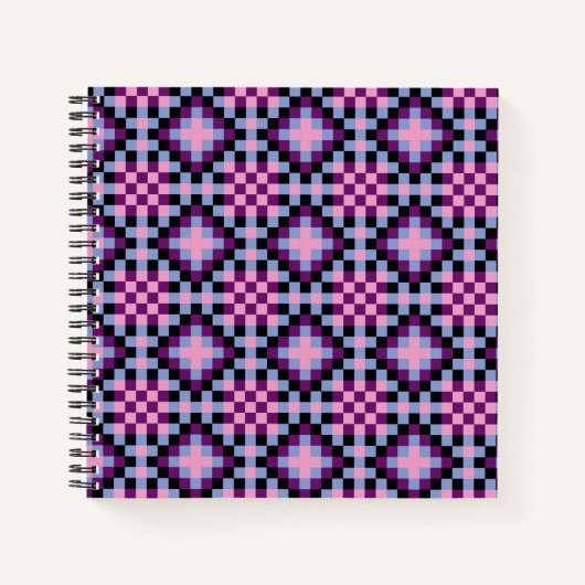 Carnet Motif Pixel foncé (Devant)