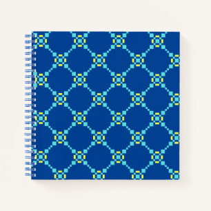 Carnet Motif Pixelé bleu et jaune