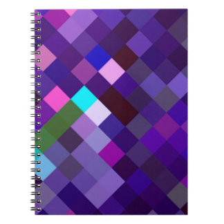 Carnet Motif Pixelé - Violet