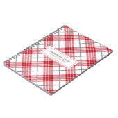 Carnet Motif plaid blanc rouge et gris (Côté gauche)