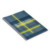 Carnet Motif plaid bleu et jaune (Côté Droit)