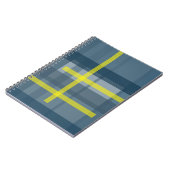 Carnet Motif plaid bleu et jaune (Côté gauche)