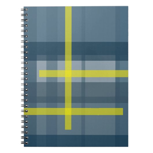 Carnet Motif plaid bleu et jaune (Devant)