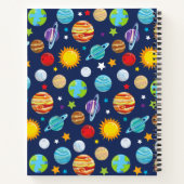 Carnet Motif, Planètes, Étoiles, Cosmos, Votre Nom (Dos)