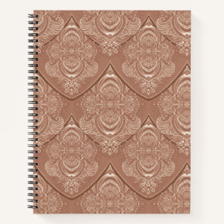 Carnet Motif plume Art nouveau en orange
