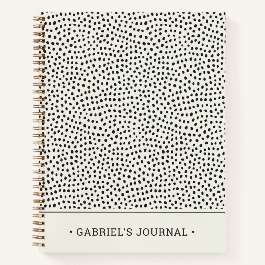 Carnet Motif point noir | Ajouter Votre Nom (Devant)