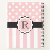 Carnet Motif points et rayures roses (Dos)
