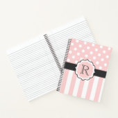 Carnet Motif points et rayures roses (Intérieur)