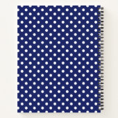Carnet Motif Pois Blanc Bleu marine (Dos)