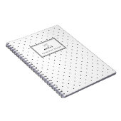 Carnet Motif Pois noir moderne personnalisé (Côté Droit)