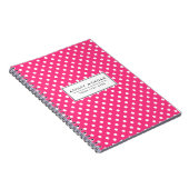 Carnet Motif Pois rose et blanc (Côté Droit)