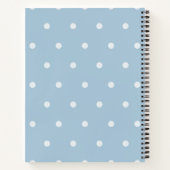 Carnet Motif Polka bleu douillet, impression pointillée b (Dos)