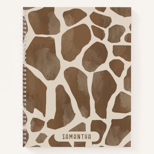Carnet Motif Poster de animal de Giraffe d'aquarelle (Devant)