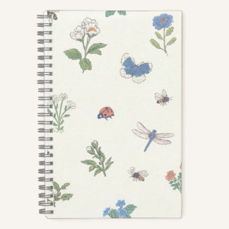 Carnet Motif Prairie Fleur Sauvage Jardin Botanique Flora