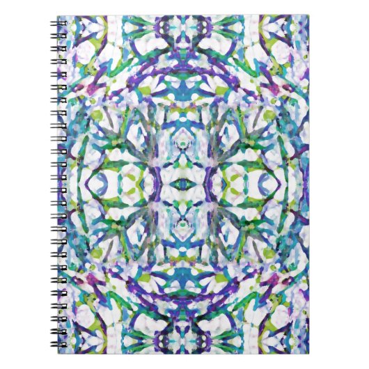 Carnet Motif psychédélique bleu (Devant)