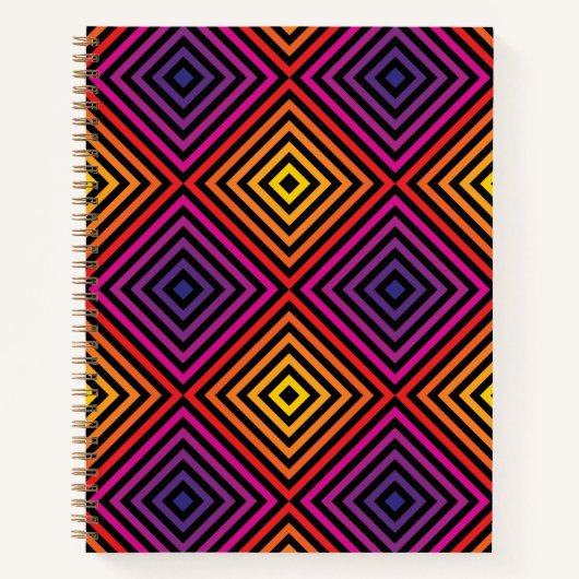Carnet Motif psychédélique Rainbow Chevron (Devant)