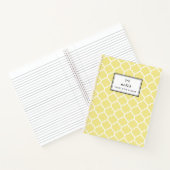 Carnet Motif Quatrefoil Jaune Moderne Personnalisé (Intérieur)
