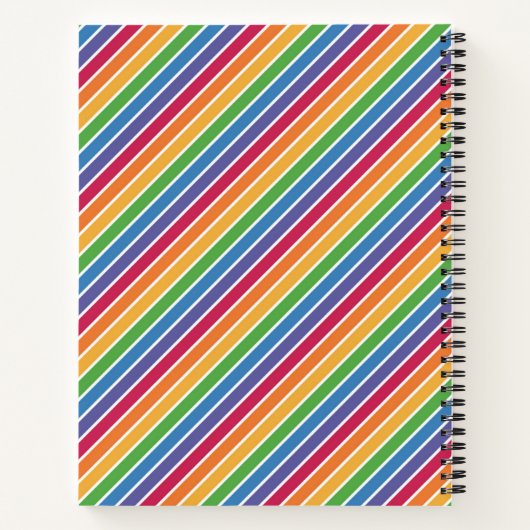 Carnet Motif Rainbow Stripes (Dos)