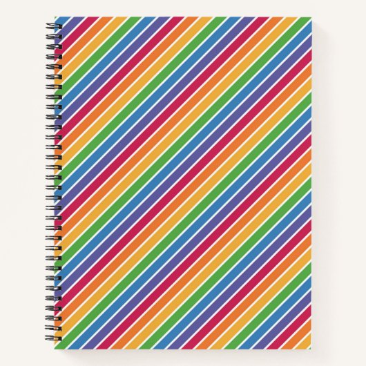 Carnet Motif Rainbow Stripes (Devant)