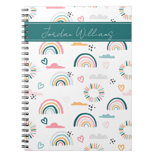 Carnet Motif Rainbows & Hearts (Devant)