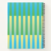 Carnet Motif rayé bleu jaune vert (Dos)