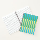 Carnet Motif rayé bleu jaune vert (Intérieur)