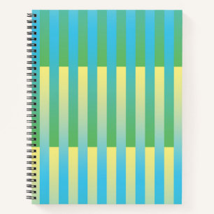 Carnet Motif rayé bleu jaune vert