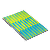 Carnet Motif rayé bleu jaune vert (Côté Droit)