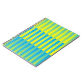 Carnet Motif rayé bleu jaune vert (Côté gauche)