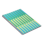 Carnet Motif rayé bleu jaune vert (Côté Droit)