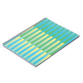 Carnet Motif rayé bleu jaune vert (Côté gauche)