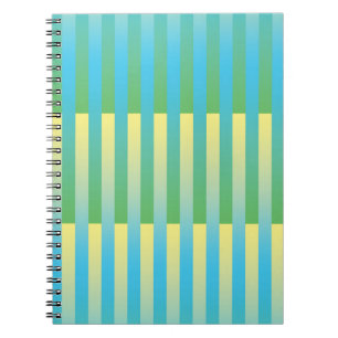 Carnet Motif rayé bleu jaune vert