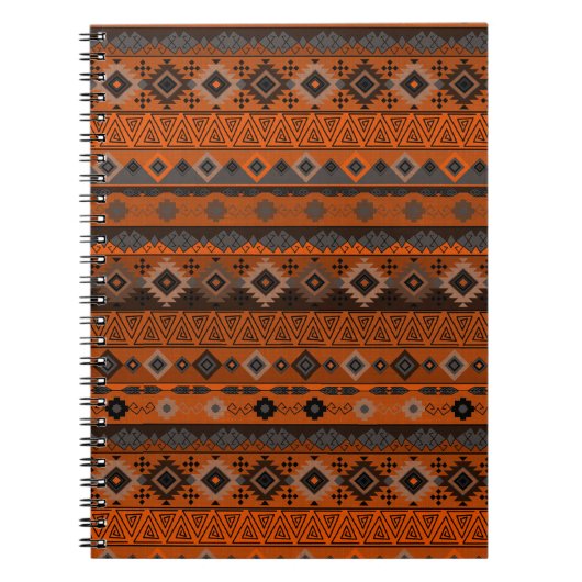 Carnet Motif rayé ethnique brillant. (Devant)