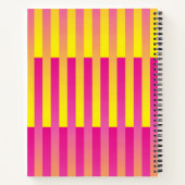 Carnet Motif rayé orange jaune rose (Dos)