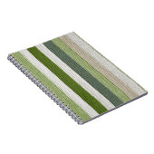 Carnet Motif rayé vert et crème (Côté Droit)