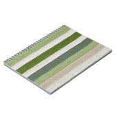 Carnet Motif rayé vert et crème (Côté gauche)
