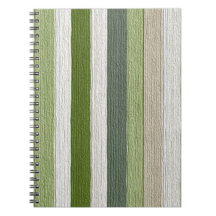 Carnet Motif rayé vert et crème
