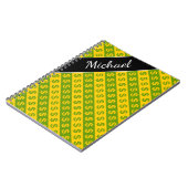 Carnet Motif rayé vert et jaune des symboles dollar ($) (Côté gauche)