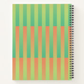 Carnet Motif rayé vert orange (Dos)