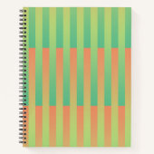 Carnet Motif rayé vert orange (Devant)