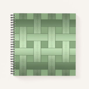 Carnet Motif rayé vert sans couture soie bordée moderne