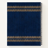 Carnet Motif rayure à l'aspect tricoté bleu (Dos)