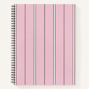 Carnet Motif rayure verticale rose pâle minimal