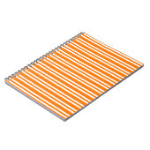 Carnet Motif rayures blanches orange (Côté gauche)