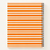 Carnet Motif rayures blanches orange (Dos)