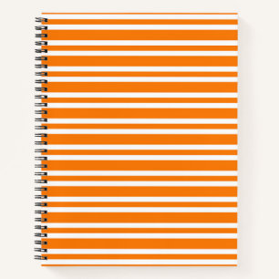 Carnet Motif rayures blanches orange