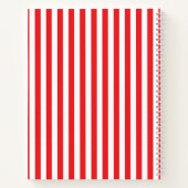 Carnet Motif rayures verticales rouges et blanches classi (Dos)
