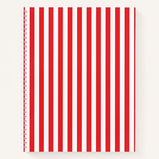Carnet Motif rayures verticales rouges et blanches classi (Devant)