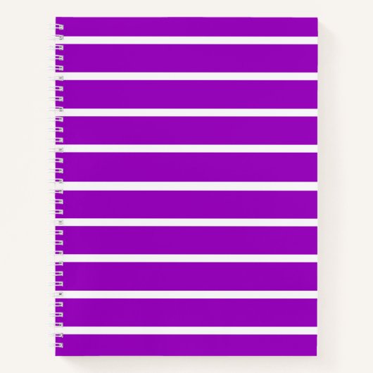 Carnet Motif rayures violettes et blanches (Devant)