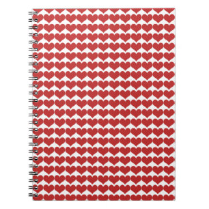 Carnet Motif Red Cute Hearts
